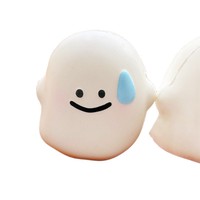 Jouet Squishy en PU souple Ghost Squishy, jouet à presser anti-stress pour adultes, visage mignon d'Halloween, pour soulager et libérer l'émotion