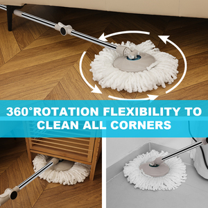 <span class=keywords><strong>Mop</strong></span> <span class=keywords><strong>Rotante</strong></span> con Secchio e Design a Ruota Libera, Set <span class=keywords><strong>Mop</strong></span> e Secchio in Microfibra con Sistema di Strizzatura a Pressione Manuale per Pulizia Pavimenti Senza Sforzo - Product Image 4
