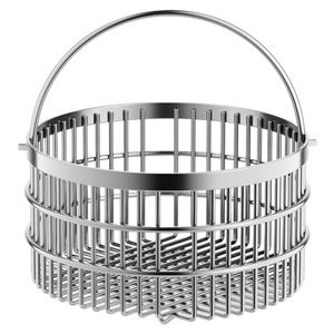 Stainless Steel Fruit And Vegetable <b>Basket</b> With Handle Round Multi Purpose Draining Rack For Kitchen Countertop <b>Storage</b> - Product Image 5
