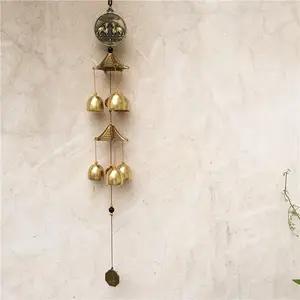 Factory Price Chinese Lucky Wind Chimes Bronze Big Metal Bells Wind Chime Feng Shui Outdoor Garden Hanging Decor