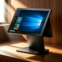 Terminal de point de vente (PDV) silencieux sans ventilateur, 15,6 pouces, en aluminium noir, vente en gros d'usine, OEM, ODM, micrologiciel personnalisé, haute luminosité, matériel PDV