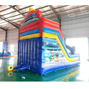 <span class=keywords><strong>Structure</strong></span> <span class=keywords><strong>gonflable</strong></span> commerciale en PVC pour intérieur/extérieur, combo toboggan double piste humide/sec avec souffleur, capacité 300-500 kg, idéale pour les fêtes - Product Image 5