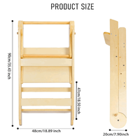Tabouret d'appoint pliable pour tout-petits, très vendu - Multifonctionnel en bois massif pour salon et salle de bain