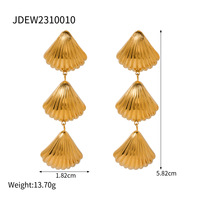 Boucles d'oreilles pendantes Gaovo en acier inoxydable, motif étoile de mer, pour femme, inspirées de l'océan, coquillages tendance, plaqué or 18 carats, bijoux de fête, cadeau
