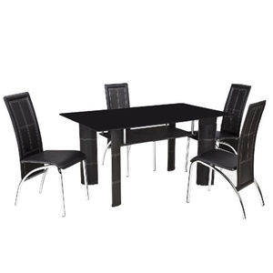 <span class=keywords><strong>Table</strong></span> à <span class=keywords><strong>manger</strong></span> moderne en <span class=keywords><strong>plexiglas</strong></span> double avec plateau en verre carré noir pour la maison, l'appartement, l'hôtel ou l'hôpital - Product Image 6