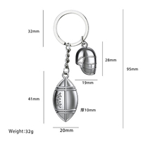 Petit cadeau commémoratif de sport personnalisé Porte-clés de simulation créative de football Pendentif de sac à dos en métal transfrontalier