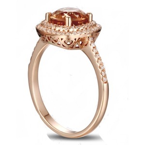 Anello da Donna con Zirconi Color Champagne, Elegante Gioiello per Uso Quotidiano e Banchetti - Product Image 1