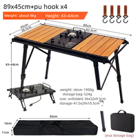 Cuisine d'extérieur pour la randonnée, la pêche, table IGT détachable, camping, barbecue, table pliante portable, pique-nique, camping