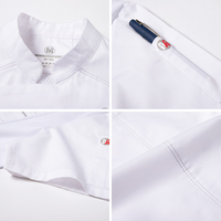 5 étoiles hôtel été printemps résistant à la décoloration personnel Chef manteau pour hommes femmes coton Fine salle à manger serveur blanc uniforme Chef