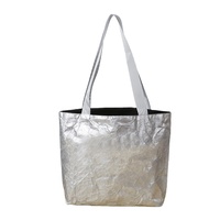 Sac fourre-tout en papier tyvek spécial tyvek brillant argenté sac fourre-tout en papier dupont avec bandoulière