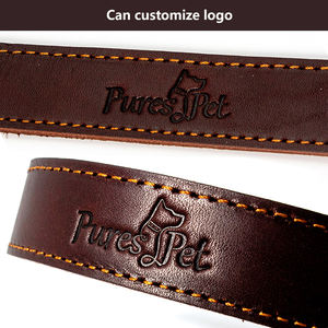 Etiqueta de aire para <span class=keywords><strong>Collar</strong></span> de perro, Logo personalizado de lujo, ajustable, de cuero genuino 100%, OEM - Product Image 6