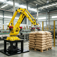 Bras manipulateur robotisé pour ligne de production d'emballage et de palettisation, avec boîte de vitesses et entraînement pneumatique IP65 pour sacs de 25 kg, 40 kg, 50 kg de graines de lin emballées