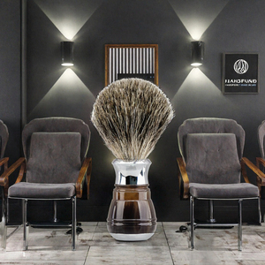 Pinceau à raser Maclura Premium en poils de blaireau mélangés 20 mm, manche en aluminium et résine, pour rasage humide, toilettage masculin, outil de barbier, vente en gros - Product Image 3