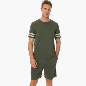 Conjunto de Pijamas de Verano para Hombre, Personalizado, Informal, Modal, Transpirable, Cuello Redondo, Manga Corta, Elástico, Dos Piezas, Ropa para el Hogar - Product Image 2