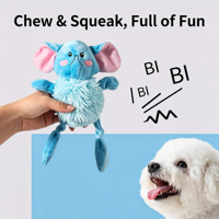 Jouet en peluche pour chien, modèle animal à corps bouclé et poils longs, Panda roux, Ours, Éléphant, doux, à mâcher et couineur, 3 styles, vente en gros, personnalisable