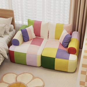 <span class=keywords><strong>Divano</strong></span> Piccolo in Tessuto Colorato per Angolo Lettura Bambini, Imbottito Morbido <span class=keywords><strong>con</strong></span> Riempimento in Spugna per Appartamento e Villa - Product Image 4