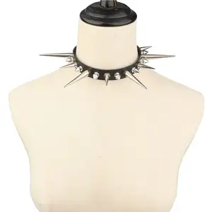 Goth Necklaces Long Spiked Choker Punk Rock Collar Halloween Costume Jewelry Gothic Accessories