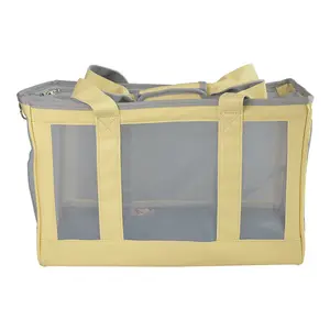 Bolsa transportadora de gato de malha respirável, bolsa portátil para transporte de animais de estimação, bolsa de ombro único para cachorro e gato, ideal para viagens