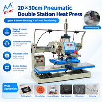Nouvelle presse à transfert thermique 3D semi-automatique pneumatique à double station pour sublimation 20x30cm pour T-shirts et logos de vêtements