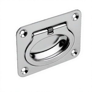 K0243 Manijas empotradas, de acero inoxidable, plegables, estilo redondo y rectangular - Product Image 2
