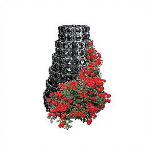 Jardinière verticale hydroponique noire pour fraises, en plastique PP durable, pour jardin extérieur, pour fleurs - Product Image 1