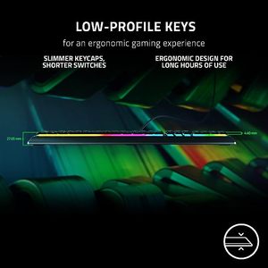 คีย์บอร์ดเกมมิ่ง <span class=keywords><strong>Razer</strong></span> <span class=keywords><strong>Ornata</strong></span> V3 ปุ่มกดแบบ Low Profile สวิตช์ Mecha Membrane - Product Image 2