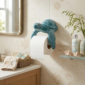 Nouveau porte-serviettes en papier créatif pour salle de bain : porte-serviettes en papier en forme de tortue - imprimé en 3D - Product Image 1