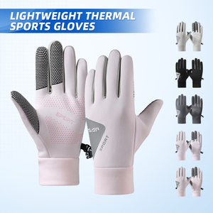 <span class=keywords><strong>Gants</strong></span> de sport imperméables pour femmes, compatibles écran tactile, paume antidérapante doublée polaire légère, poignet en tricot élastique, prix usine, vente en gros - Product Image 1