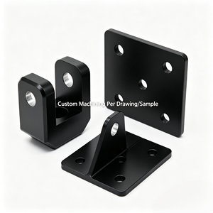 Soporte de Esquina en U de Aluminio Anodizado Negro OEM, Mecanizado CNC, Electroerosión por Hilo, Brochado, Acero Inoxidable - Product Image 1
