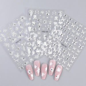 All'ingrosso Adesivo per unghie in rilievo 5D di lusso avanzato con oro diamante che timbra adesivi per unghie Manicure arte decorazione