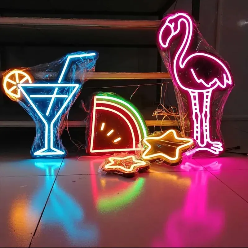 Sinais de néon personalizados Led Neon Light Publicidade Use Flex Neon para Wedding Holiday Party Natal