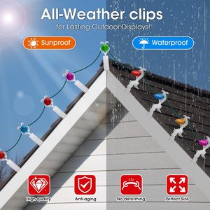Plastic Weatherproof Holiday String Lights Clips Christmas Light Clips <strong>Gutter</strong> Clips Hanging <strong>Hooks</strong> for C7 C9 C3 Mini String Light - Product Image 6