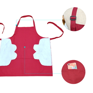 ผ้ากันเปื้อนผ้าฝ้ายแบบคาดลำตัวปรับได้พร้อมแผ่นผ้าถูสำหรับทำอาหารห้องครัวชุดทำความสะอาดครัวที่ทนทานและล้างทำความสะอาดได้ - Product Image 6