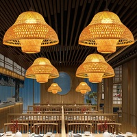 Nouvelle conception de luminaire suspendu en bambou tissé à la main pour la décoration de la maison et des restaurants, lampe suspendue en rotin naturel, lustre