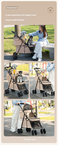 <span class=keywords><strong>Poussette</strong></span> pliable pour animaux de compagnie à double couche, tissu Oxford, cadre en métal. 4 <span class=keywords><strong>roues</strong></span>, double freinage. Grande capacité, durable, pour chats et chiens. - Product Image 5