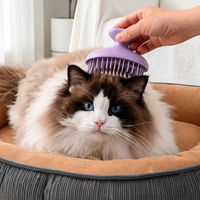 Brosse de toilettage pour animaux de compagnie en silicone ABS, autonettoyante, douce, personnalisable, pour massage et démêlage des poils, pour chats et chiens, pour le bain et l'usage domestique, vente en gros