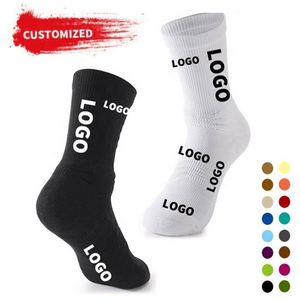 Chaussettes de sport promotionnelles de qualité supérieure, personnalisées, unisexes, avec impression sérigraphique, logo de votre marque - Product Image 1