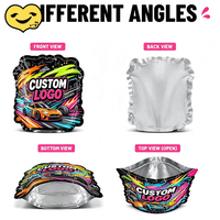Sacs personnalisés en mylar 3.5 avec boîte de présentation pour emballage de bonbons en forme de fleur emballage alimentaire CR découpé à l'emporte-pièce en forme de console de jeu doux au toucher