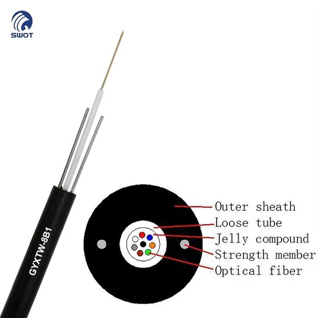Factory Wholesale GYXTW Fiber Optic Cable Outdoor Light Armored Single Mode 2-24 Core G652d Optical Cable Price Per Meter