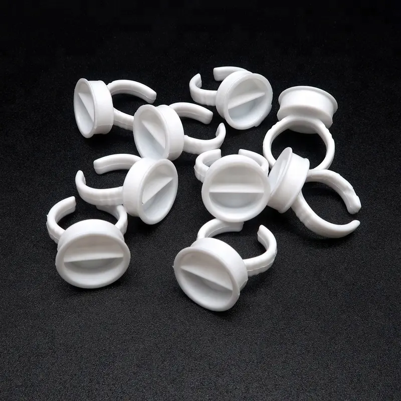 Divisé/non divisé vente en gros anneaux de colle de cils roses outils d'extension de cils anneaux de colle en plastique pour support de cils