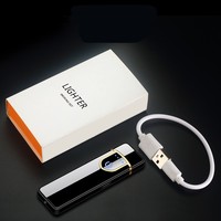 2023 gros pas cher Mini Usb charge briquet métal coupe-vent rechargeable briquet mat électrique bobine briquets Logo personnalisé