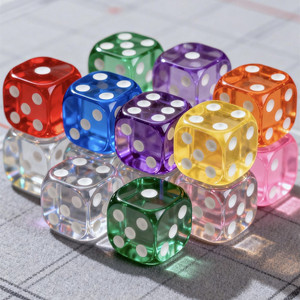Dadi in Acrilico Trasparenti Colorati da 16mm con Angoli Arrotondati e Punti <span class=keywords><strong>per</strong></span> Giochi da Tavolo, Intrattenimento Educativo - Product Image 2