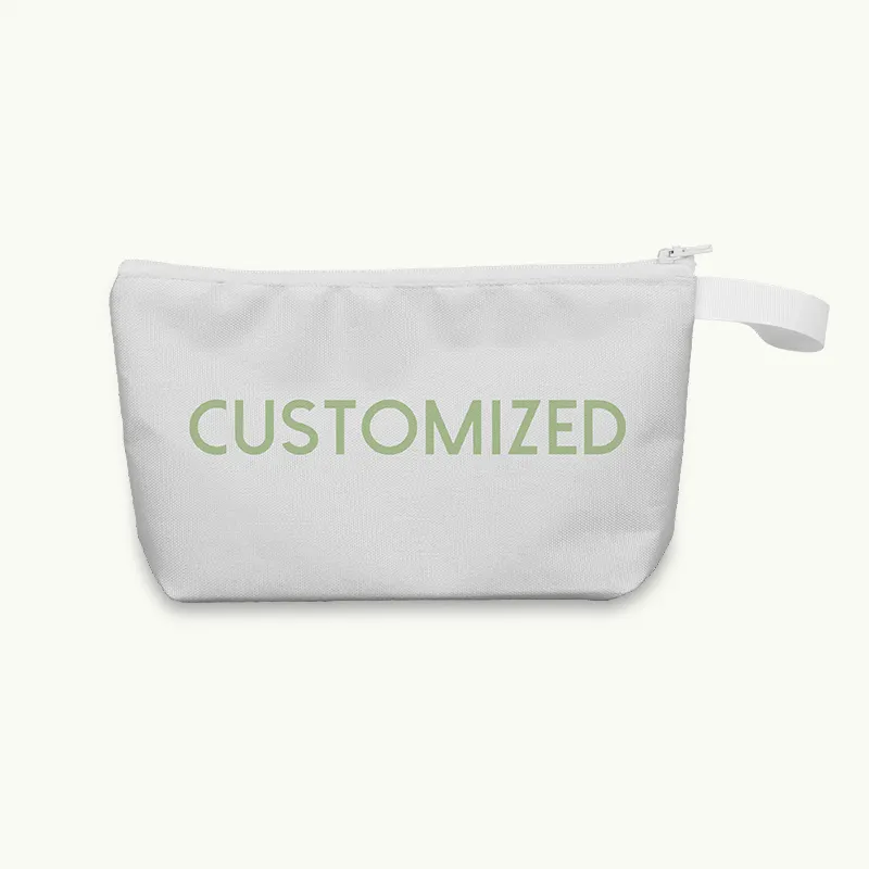 Design personalizzato Logo stampato regalo matita sacchetto di tela di cotone articoli da toeletta borsa cosmetica per trucco da viaggio