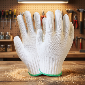 OMET <b>Glove</b> 62 7/10 Gauge White TC <b>Knitted</b> Safety Cuff Breathable Reusable Durable Anti-slip Anti-Heat Anti-Cut Latex-free <b>Gloves</b> - Product Image 1