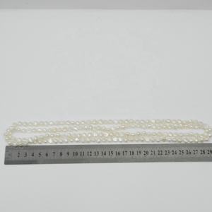 120 CM ארוך שרשרת פנינים, 100% טבעי מים מתוקים פרל, 7-8 MM הבארוק פרל צורה, קשרים סוודרי שרשרת - Product Image 6