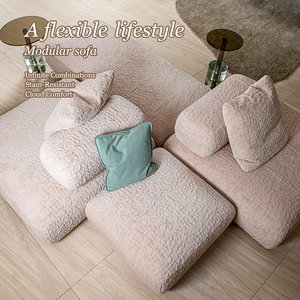 Solutions sur mesure tout-en-un pour salon, canapé modulaire en velours personnalisé, moderne et luxueux pour projets résidentiels - Product Image 1