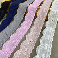 2.8cm dua sisi pola bunga Lolita renda aksesoris rambut Trim 100% kain katun murni untuk bahan Sofa atau pakaian