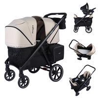Vente en gros de chariots utilitaires de transport portables pour l'extérieur avec auvent double 2 places pliables pliants pour enfants et bébés avec sièges