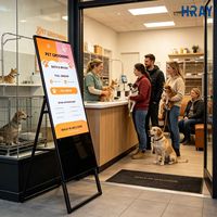 Kiosco Digital con Pantalla UHD de 55 Pulgadas, Altavoces Dobles, para Peluquería de Mascotas, Reproducción de Contenido, Compatible con OEM y ODM
