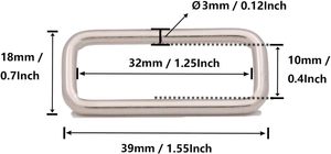 Metal Rectangle Ring Buckles Square Strap Webbing Belt Rings For Bag <b>Purse</b> Non Welded X Inch - Product Image 2